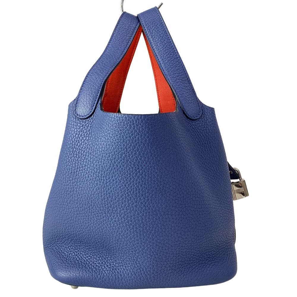 Hermès Picotin Lock Eclat PM/16 Handbag Blue Brighton Capucine - Picture 3 of 16